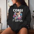Floral Corgi Mom Dog Lovers Cute Mama Puppy Mother's Day Women Hoodie Gifts for Her