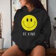 Be Kind かわいい イエロー スマイル フェイス シャツ スマイル フェイス ハピネス レディースパーカー 彼女への贈り物