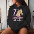 Kinder Geburtstag 7 Mädchen Pferd Reitentall Party 7 Jahre Alt Kapuzenpullover für Damen Geschenke für Sie