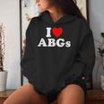 I Love Abgs I Heart Abg おもしろい アジアの赤ちゃん 女の子 恋人 レディースパーカー 彼女への贈り物