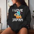 I Love Japan Kawaii Anime Girl Neko Cat Girl Otaku Weeb レディースパーカー 彼女への贈り物
