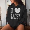 I Love Lacey バレンタイン ガールフレンド 女の子 娘 ハート 妻 レディースパーカー 彼女への贈り物