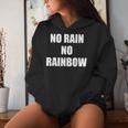 No Rain No Rainbow ポジティブ インスピレーション モチベーションを高める引用 レディースパーカー 彼女への贈り物