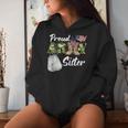 Proud Army Sister Military Sister With Dog Tag Us Flag Women Hoodie Gifts for Her