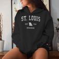 St Louis Missouri Mo ヴィンテージ アスレチック スポーツデザイン レディースパーカー 彼女への贈り物