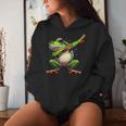 軽くたたくカエルの面白い動物のダンスギフト 男の子と女の子向け レディースパーカー 彼女への贈り物