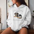 & Life Is Better Dapple Dachshund Lover レディースパーカー 彼女への贈り物