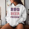 Bbq Beer Freedom レディースパーカー 彼女への贈り物