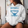 Butterfly Butterwhyバタフライバタフライファニー水泳チーム 長袖tシャツ レディースパーカー 彼女への贈り物