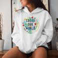 Color Our World Summer Reading 2025 Boho Wildflower Book Women Hoodie Gifts for Her