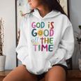God Is Good All The Time Faith-Based Christian Bible Verse Women Hoodie Gifts for Her