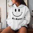 Be Happy Groovy スマイルフェイス かわいい ハッピーピース スマイルフェイス レディースパーカー 彼女への贈り物