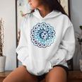 Mandala Luna Estrellas Azul Yoga Budistapiritual Namaste In Mangas Sudadera con capucha para mujer Regalos para ella