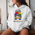 Messy Bun Proud Ally Pride Flag Love Lgbt レインボー サングラス レディースパーカー 彼女への贈り物