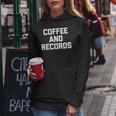 Coffee & Records 面白いビニールレコードコレクターミュージック レディースパーカー 面白い贈り物