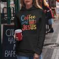 Coffee And Jesus Awesome Christian Caffeine Lover Church レディースパーカー 面白い贈り物
