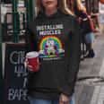 Instalación Del Entrenamiento De Levantamiento De Pesas Muscles Unicorn Rainbow Sudadera con capucha para mujer Regalos divertidos