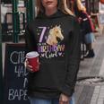 Kinder Geburtstag 7 Mädchen Pferd Reitentall Party 7 Jahre Alt Kapuzenpullover für Damen Lustige Geschenke