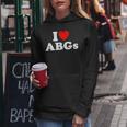 I Love Abgs I Heart Abg おもしろい アジアの赤ちゃん 女の子 恋人 レディースパーカー 面白い贈り物