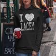 I Love Lacey バレンタイン ガールフレンド 女の子 娘 ハート 妻 レディースパーカー 面白い贈り物