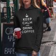 平静を保ち コーヒーを飲む Keep Calm And Drink Coffee レディースパーカー 面白い贈り物