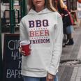 Bbq Beer Freedom レディースパーカー 面白い贈り物
