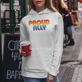 Lgbtq Proud Ally Lesbian Gay Pride Lgbt Ally Rainbowintage レディースパーカー 面白い贈り物