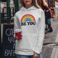 Lgbtq Be You Pocket Gay Pride Lgbt Ally Rainbow Flagintage レディースパーカー 面白い贈り物