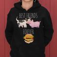 Best Friends Forever Beef Lover Pork Meat Bacon Burger レディースパーカー