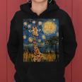 Cute Giraffe Africa Van Gogh Style Starry Night Women Hoodie
