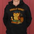 Finally Done Owl Grad 2025 デコレーション レディースパーカー