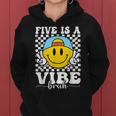 Five Is A Vibe 5Th Birthday Groovy Boys Girls 5 Years Old Women Hoodie