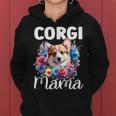 Floral Corgi Mom Dog Lovers Cute Mama Puppy Mother's Day Women Hoodie