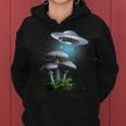 Ufo Hovering Over Weird Mushroomsci-Fi Magichrooms レディースパーカー