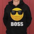 Girl & Boy Boss サングラス 顔文字シャツ クールな顔 レディースパーカー