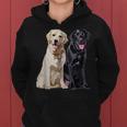 Happy Two Labradors ゴールデンブラック ラボレトリバー Mom Dad レディースパーカー