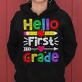 Hello First Grade Back Tochool 1St Day Of 1St Grade レディースパーカー