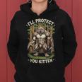 I'll Protect You Kitten Wolf Meme Joke 皮肉な女性 男性 レディースパーカー