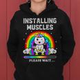 Instalación Del Entrenamiento De Levantamiento De Pesas Muscles Unicorn Rainbow Sudadera con capucha para mujer