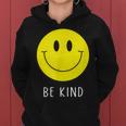 Be Kind かわいい イエロー スマイル フェイス シャツ スマイル フェイス ハピネス レディースパーカー