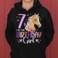 Kinder Geburtstag 7 Mädchen Pferd Reitentall Party 7 Jahre Alt Kapuzenpullover für Damen