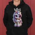 Lila かわいいユニコーンデザイン 女の子用 名前 Lila レディースパーカー