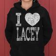 I Love Lacey バレンタイン ガールフレンド 女の子 娘 ハート 妻 レディースパーカー