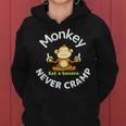 Monkey Never Cramp Eat A Banana レディースパーカー