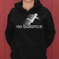 No Balance Girl スポーツとユーモアのための面白いパロディデザイン レディースパーカー