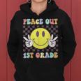 Peace Out First Grade Cute Groovy Last Day Of 1St Grade Women Hoodie