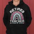 Retired Teacher Class Of 2025 Rainbow Retro Graduation レディースパーカー
