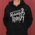 Rockabilly Rebel Pin-Up Girl In Dress Graphic レディースパーカー
