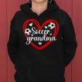 Soccer Grandma Heart Grandma Of A Soccer Player Grandmother Women Hoodie