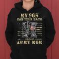 メンズ アメリカ国旗デザイン Myon Has Your Back Proud Army Mom レディースパーカー